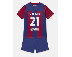 Barcelona Frenkie de Jong #21 Hemmatröja Barn 2023-24 Kortärmad (+ Korta byxor)