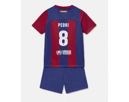 Barcelona Pedri Gonzalez #8 Hemmatröja Barn 2023-24 Kortärmad (+ Korta byxor)