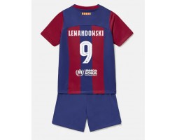 Barcelona Robert Lewandowski #9 Hemmatröja Barn 2023-24 Kortärmad (+ Korta byxor)