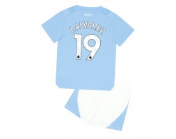 Manchester City Julian Alvarez #19 Hemmatröja Barn 2023-24 Kortärmad (+ Korta byxor)