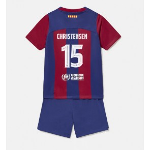 Barcelona Andreas Christensen #15 Hemmatröja Barn 2023-24 Kortärmad (+ Korta byxor)