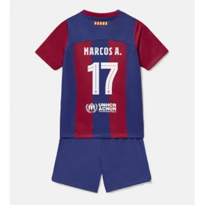 Barcelona Marcos Alonso #17 Hemmatröja Barn 2023-24 Kortärmad (+ Korta byxor)