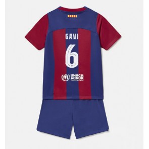 Barcelona Paez Gavi #6 Hemmatröja Barn 2023-24 Kortärmad (+ Korta byxor)