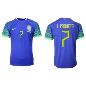 Brasilien Lucas Paqueta #7 Bortatröja VM 2022 Kortärmad