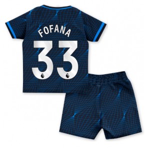 Chelsea Wesley Fofana #33 Bortatröja Barn 2023-24 Kortärmad (+ Korta byxor)