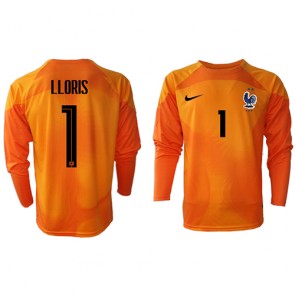 Frankrike Hugo Lloris #1 Målvakt Hemmatröja VM 2022 Långärmad