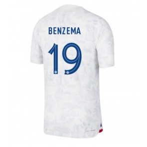 Frankrike Karim Benzema #19 Bortatröja VM 2022 Kortärmad