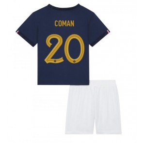 Frankrike Kingsley Coman #20 Hemmatröja Barn VM 2022 Kortärmad (+ Korta byxor)