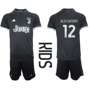 Juventus Alex Sandro #12 Tredje Tröja Barn 2023-24 Kortärmad (+ Korta byxor)
