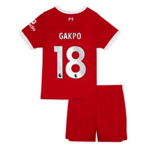 Liverpool Cody Gakpo #18 Hemmatröja Barn 2023-24 Kortärmad (+ Korta byxor)