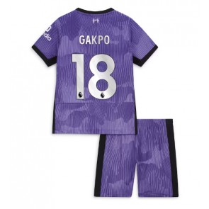 Liverpool Cody Gakpo #18 Tredje Tröja Barn 2023-24 Kortärmad (+ Korta byxor)