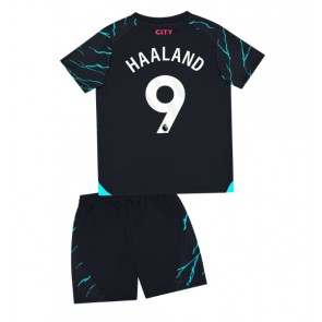 Manchester City Erling Haaland #9 Tredje Tröja Barn 2023-24 Kortärmad (+ Korta byxor)