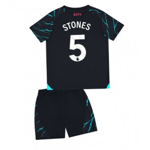 Manchester City John Stones #5 Tredje Tröja Barn 2023-24 Kortärmad (+ Korta byxor)