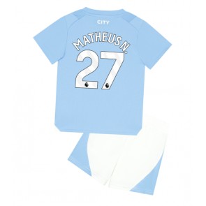 Manchester City Matheus Nunes #27 Hemmatröja Barn 2023-24 Kortärmad (+ Korta byxor)