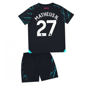 Manchester City Matheus Nunes #27 Tredje Tröja Barn 2023-24 Kortärmad (+ Korta byxor)