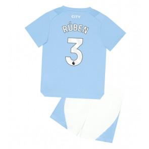 Manchester City Ruben Dias #3 Hemmatröja Barn 2023-24 Kortärmad (+ Korta byxor)