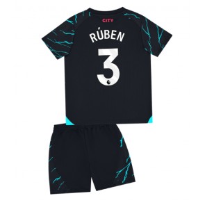 Manchester City Ruben Dias #3 Tredje Tröja Barn 2023-24 Kortärmad (+ Korta byxor)