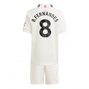 Manchester United Bruno Fernandes #8 Tredje Tröja Barn 2023-24 Kortärmad (+ Korta byxor)