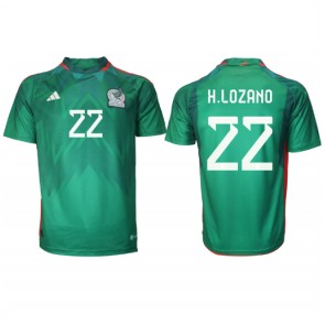 Mexiko Hirving Lozano #22 Hemmatröja VM 2022 Kortärmad