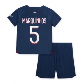 Paris Saint-Germain Marquinhos #5 Hemmatröja Barn 2023-24 Kortärmad (+ Korta byxor)