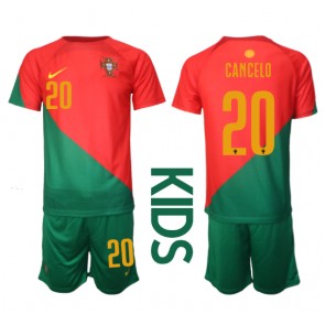 Portugal Joao Cancelo #20 Hemmatröja Barn VM 2022 Kortärmad (+ Korta byxor)