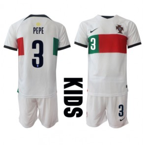 Portugal Pepe #3 Bortatröja Barn VM 2022 Kortärmad (+ Korta byxor)