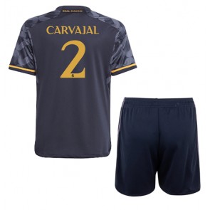 Real Madrid Daniel Carvajal #2 Bortatröja Barn 2023-24 Kortärmad (+ Korta byxor)