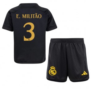 Real Madrid Eder Militao #3 Tredje Tröja Barn 2023-24 Kortärmad (+ Korta byxor)
