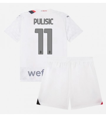 AC Milan Christian Pulisic #11 Bortatröja Barn 2023-24 Kortärmad (+ Korta byxor)