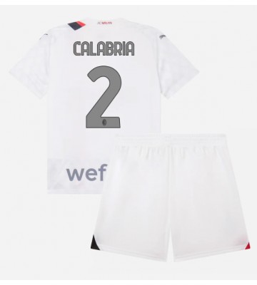 AC Milan Davide Calabria #2 Bortatröja Barn 2023-24 Kortärmad (+ Korta byxor)