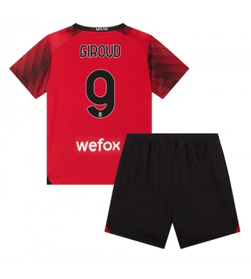 AC Milan Olivier Giroud #9 Hemmatröja Barn 2023-24 Kortärmad (+ Korta byxor)