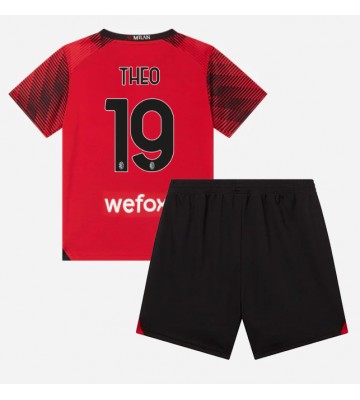 AC Milan Theo Hernandez #19 Hemmatröja Barn 2023-24 Kortärmad (+ Korta byxor)