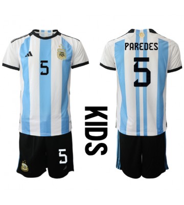Argentina Leandro Paredes #5 Hemmatröja Barn VM 2022 Kortärmad (+ Korta byxor)