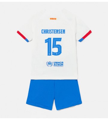 Barcelona Andreas Christensen #15 Bortatröja Barn 2023-24 Kortärmad (+ Korta byxor)