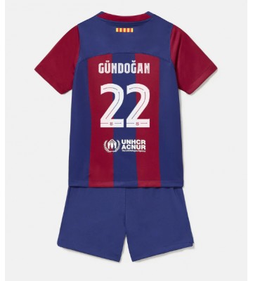 Barcelona Ilkay Gundogan #22 Hemmatröja Barn 2023-24 Kortärmad (+ Korta byxor)