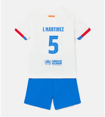Barcelona Inigo Martinez #5 Bortatröja Barn 2023-24 Kortärmad (+ Korta byxor)