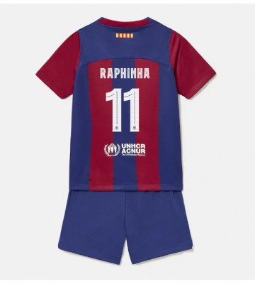 Barcelona Raphinha Belloli #11 Hemmatröja Barn 2023-24 Kortärmad (+ Korta byxor)