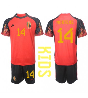 Belgien Dries Mertens #14 Hemmatröja Barn VM 2022 Kortärmad (+ Korta byxor)