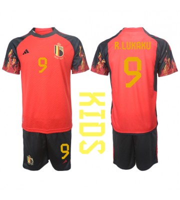 Belgien Romelu Lukaku #9 Hemmatröja Barn VM 2022 Kortärmad (+ Korta byxor)