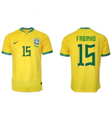 Brasilien Fabinho #15 Hemmatröja VM 2022 Kortärmad