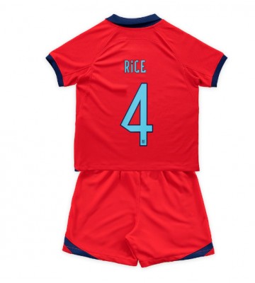 England Declan Rice #4 Bortatröja Barn VM 2022 Kortärmad (+ Korta byxor)