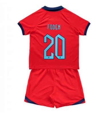 England Phil Foden #20 Bortatröja Barn VM 2022 Kortärmad (+ Korta byxor)
