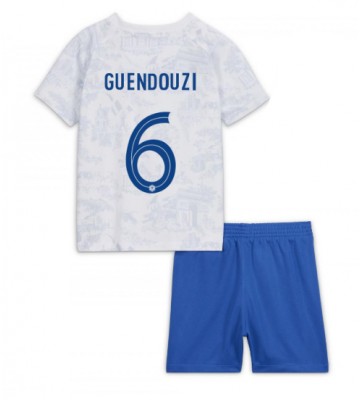Frankrike Matteo Guendouzi #6 Bortatröja Barn VM 2022 Kortärmad (+ Korta byxor)