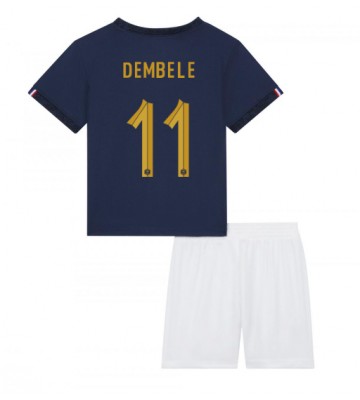Frankrike Ousmane Dembele #11 Hemmatröja Barn VM 2022 Kortärmad (+ Korta byxor)