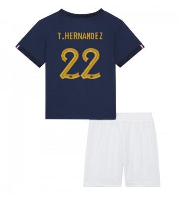 Frankrike Theo Hernandez #22 Hemmatröja Barn VM 2022 Kortärmad (+ Korta byxor)