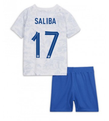 Frankrike William Saliba #17 Bortatröja Barn VM 2022 Kortärmad (+ Korta byxor)