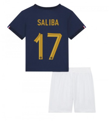 Frankrike William Saliba #17 Hemmatröja Barn VM 2022 Kortärmad (+ Korta byxor)