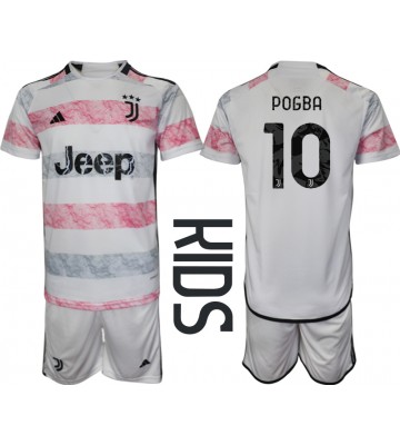 Juventus Paul Pogba #10 Bortatröja Barn 2023-24 Kortärmad (+ Korta byxor)