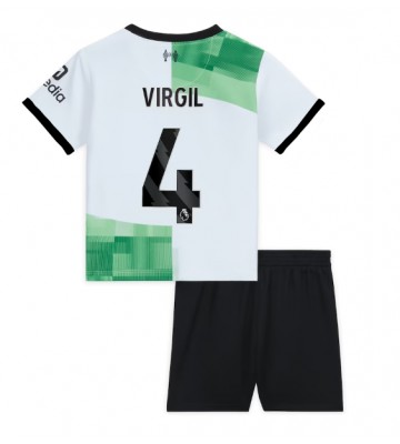 Liverpool Virgil van Dijk #4 Bortatröja Barn 2023-24 Kortärmad (+ Korta byxor)