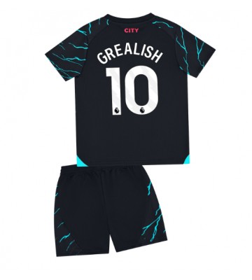 Manchester City Jack Grealish #10 Tredje Tröja Barn 2023-24 Kortärmad (+ Korta byxor)